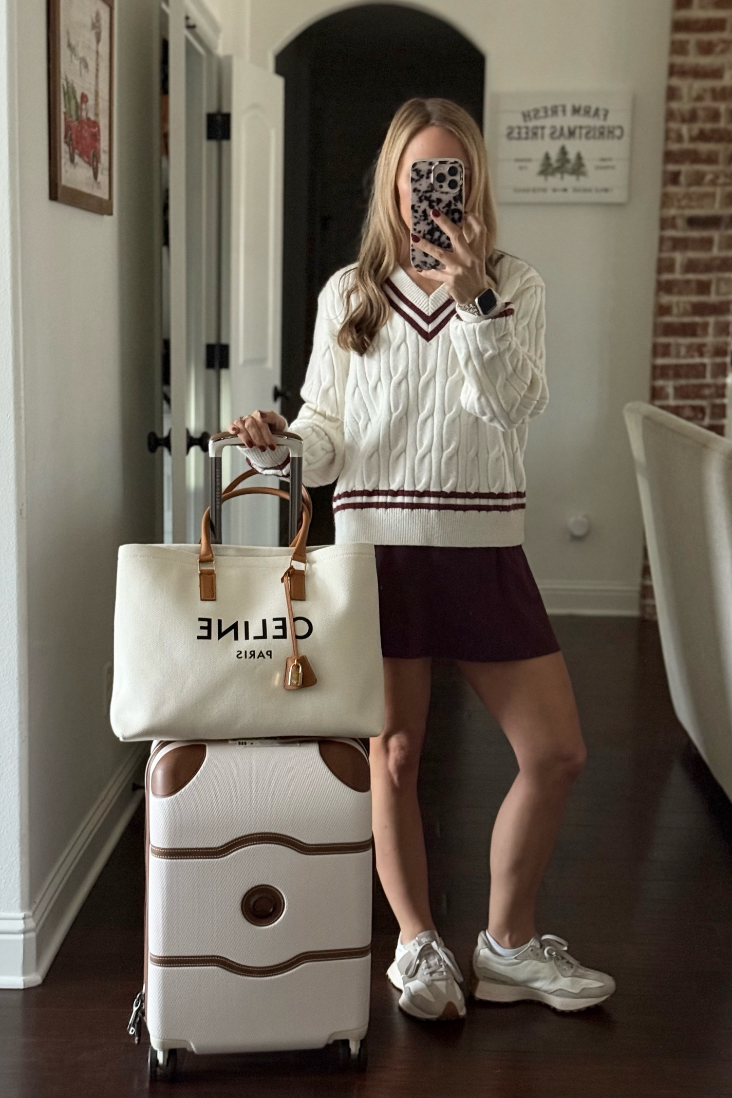 Travel outfit. Love this luggage! Skirt and tank on sale!

#LTKActive #LTKTravel #LTKSaleAlert