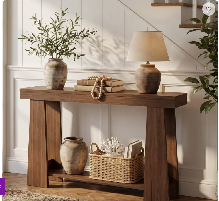Farmhouse Console Table for Entryway, Sofa Table for Behind Couch, Entryway Table with 2-Tier Shelves 

 