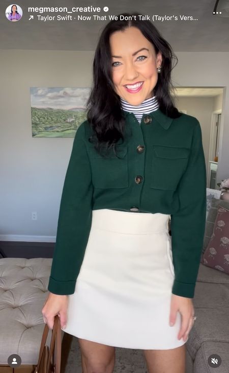 Obsessed with this new green cardigan sweater. There are so many ways to style it and the color is perfect for the holidays! Great for date nights, lunch with friends, or a casual Christmas sweater. 

Paired it with a navy striped turtleneck, an ivory wool mini skirt, and tall boots for the first look. Followed by jeans and over the knee boots with a gold necklace. 

Sizing:
Sweater fits TTS, I’m wearing a small. 

Classic style, mom style, preppy, Christmas outfit, winter fashion, sweater, holiday outfit, Thanksgiving 

#LTKshoecrush #LTKSeasonal #LTKstyletip