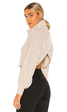 Michael Costello x REVOLVE Safia Peek A Boo Crop Cream in Neutral from Revolve.com | Revolve Clothing (Global)