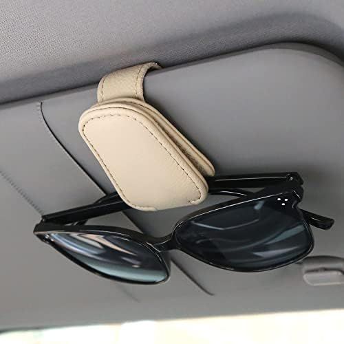 KIWEN Sunglasses Holders for Car Sun Visor, Magnetic Leather Glasses Eyeglass Hanger Clip for Car... | Amazon (US)