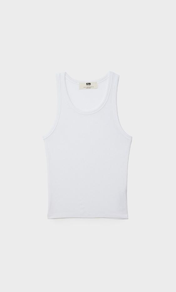 Racerback tank top - Women's fashion | Stradivarius United Kingdom | Stradivarius (UK)