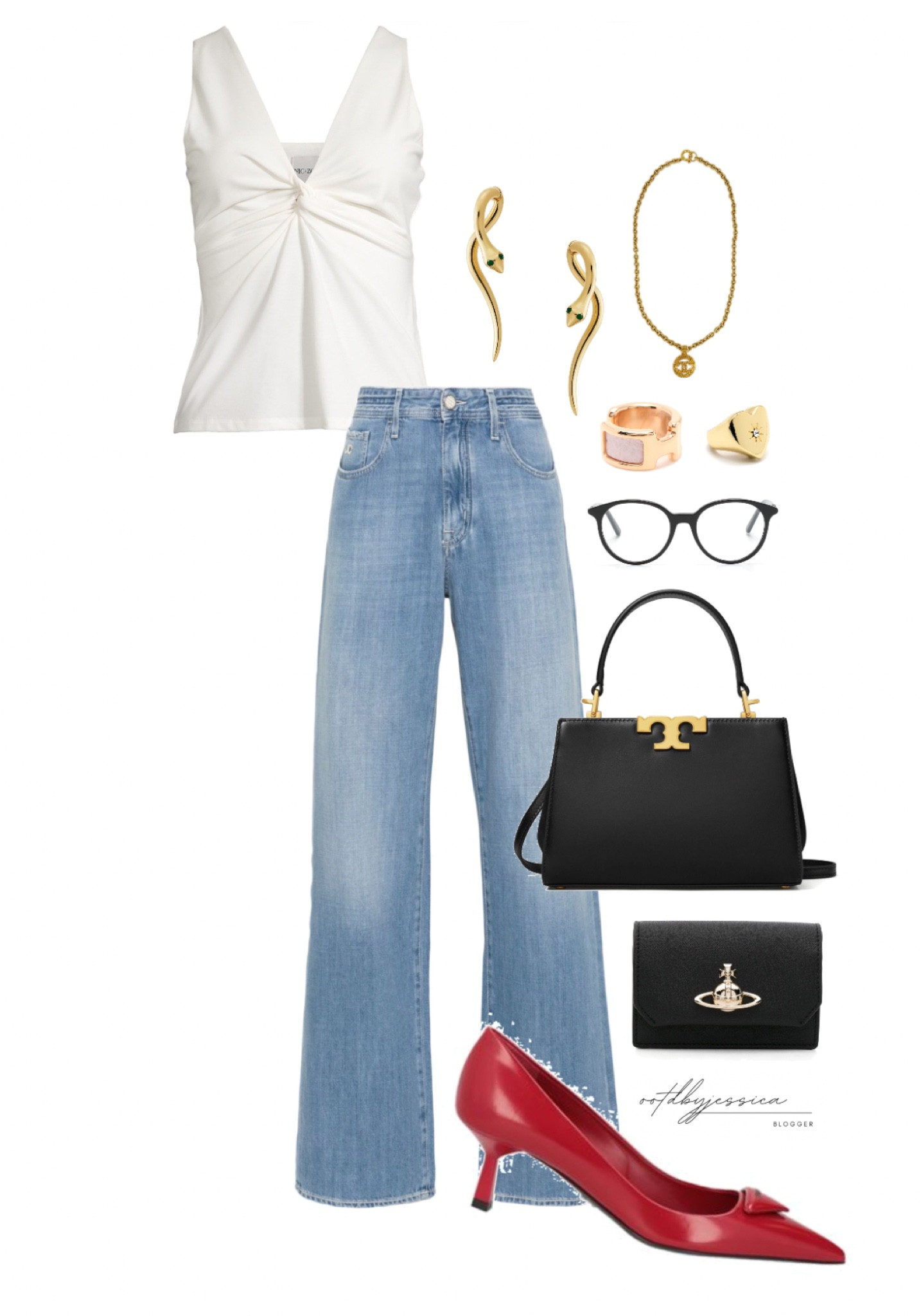 a pop of red is such a perfect colour to add to any outfit especially a casual one like this! this outfit was styled by me and on the reverie app!! everything looks good when you own the perfect pair of jeans 🤍

#LTKitbag #LTKstyletip #LTKSpringSale