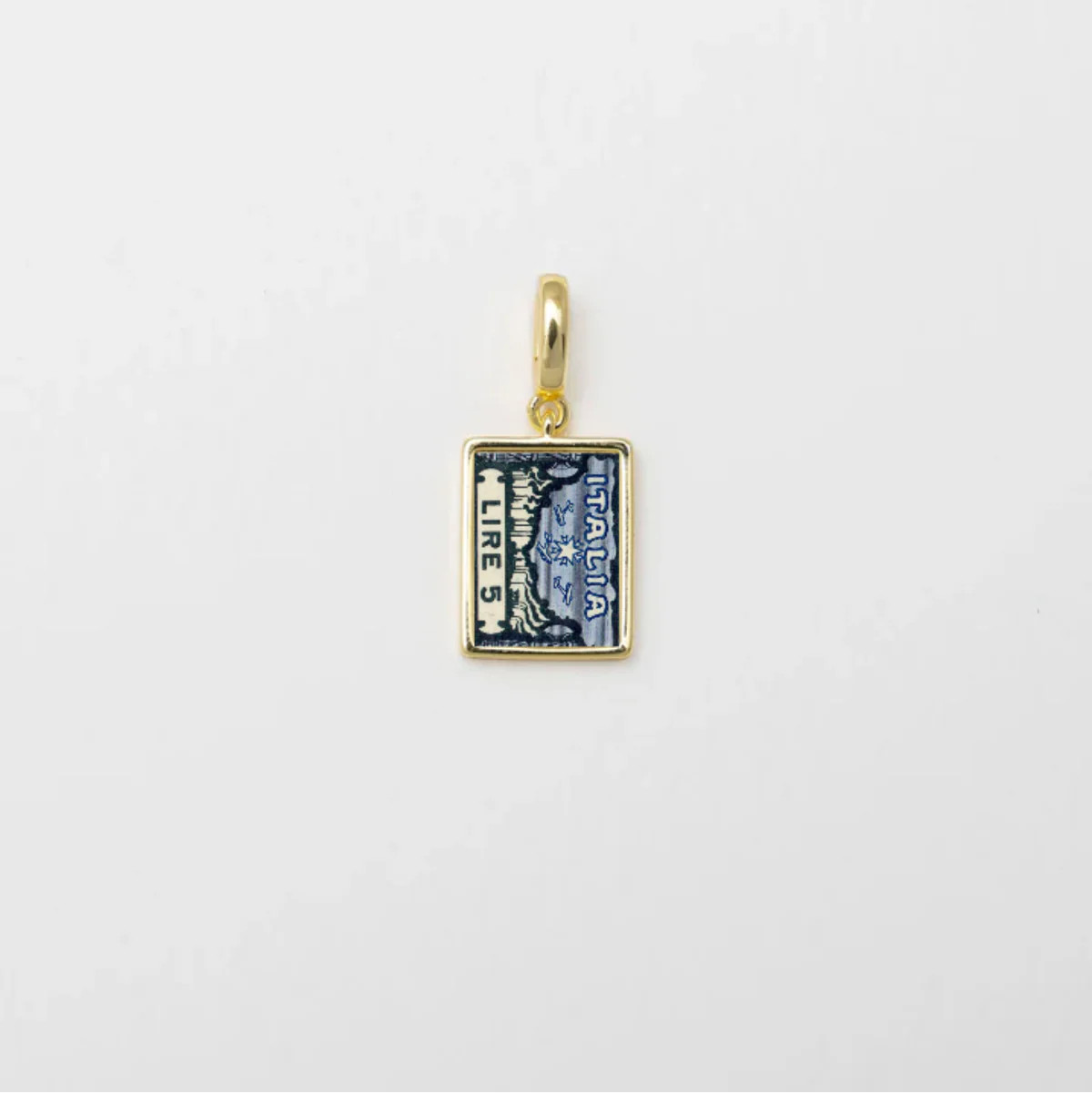 Italy Charm | Vintage Italian Postage Stamp Pendant - Raiz | Raiz