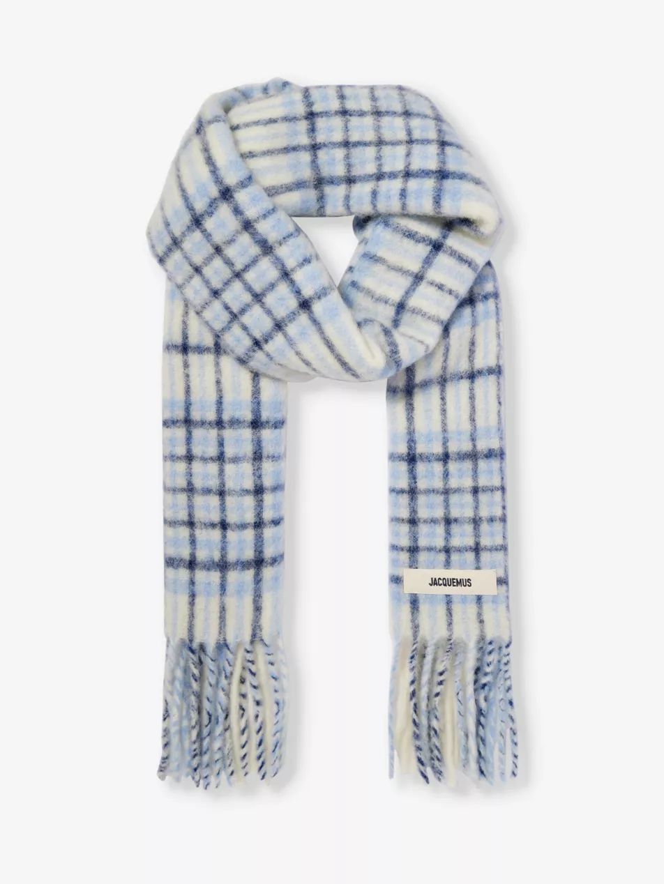 L'echarpe Carro checked wool-blend scarf | Selfridges