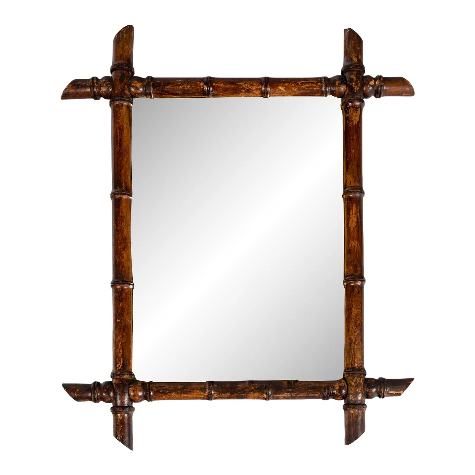 Antique French Faux Bamboo Mirror, Circa 1910 | Chairish