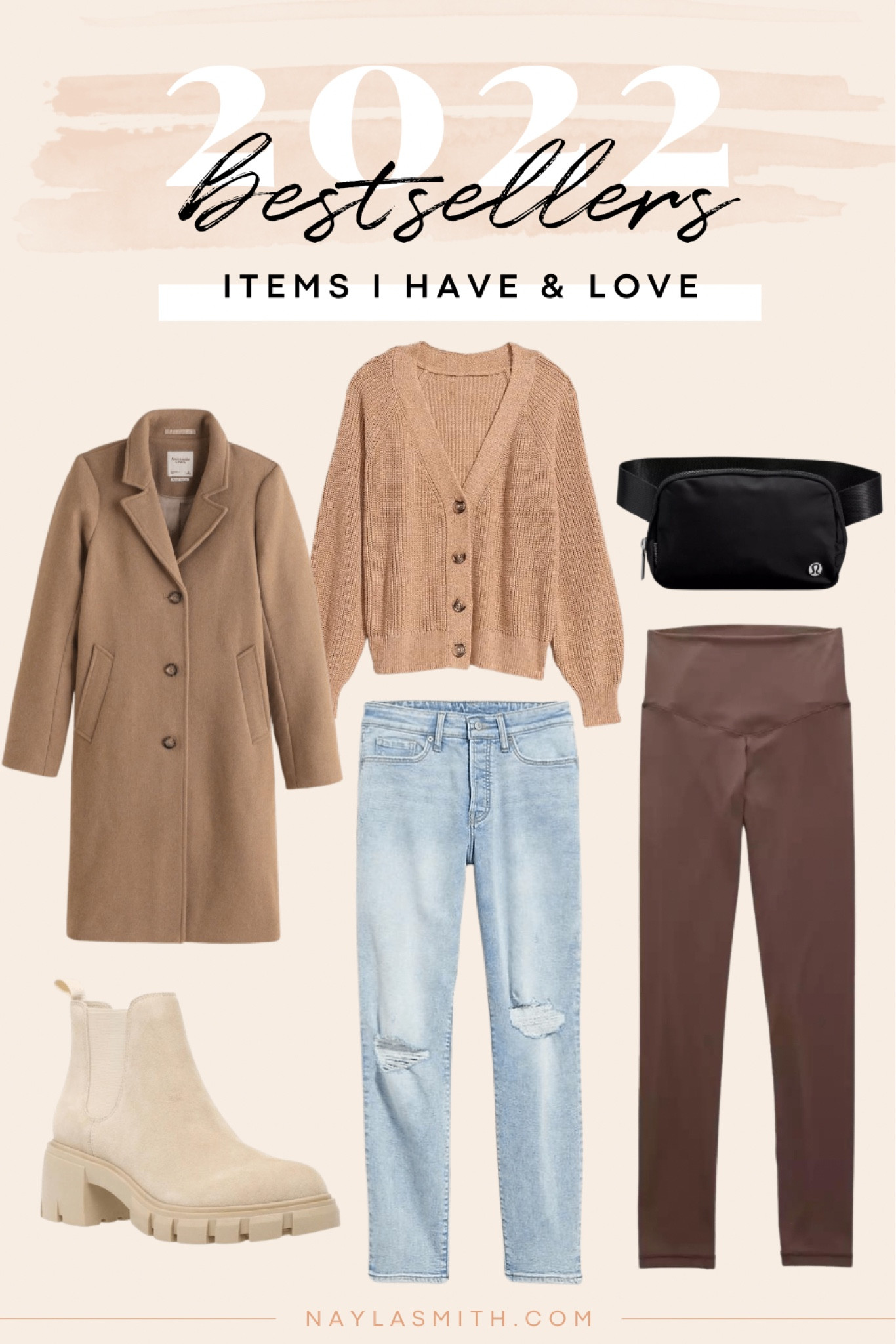 2022 Bestsellers - Abercrombie camel dad coat, straight leg jeans (comfiest pair I own!), button cardigan, aerie leggings, lululemon belt bag, tan chelsea boots



#LTKstyletip #LTKshoecrush #LTKFind