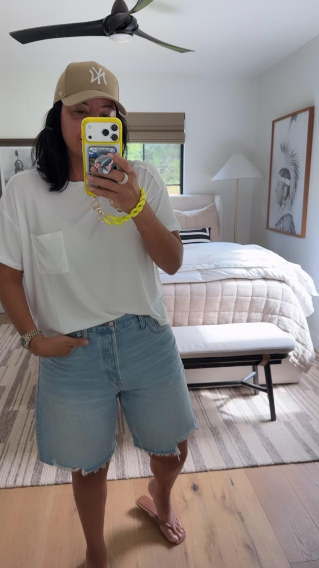 The softest t-shirt size medium, shorts size 30 (I’m a curvy size 8), sandals fit tts

#LTKSaleAlert #LTKMidsize #LTKOver40