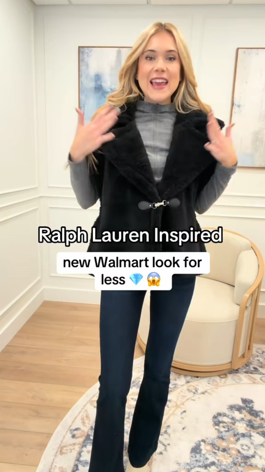 Ralph Lauren–inspired vibes for way less 🤍✨ This faux-shearling vest from Walmart looks so luxe and is perfect for layering with all your winter outfits! Paired it with classic denim and a fitted turtleneck for the easiest elevated look.

#LTKFindsUnder100 #LTKSeasonal #LTKHoliday