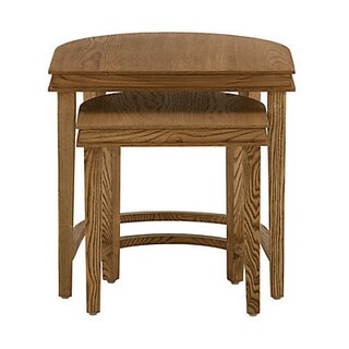 Alexa Nesting Tables Set of 2 with Curved Silhouette & Warm Oak Finish | Ballard Designs, Inc.