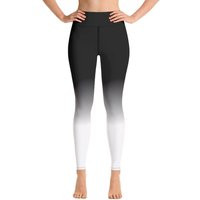 Black White Ombre Yoga Leggings Women, High Waisted Pants Cute Printed Graphic Workout Running Gym Designer Tights | Etsy (US)
