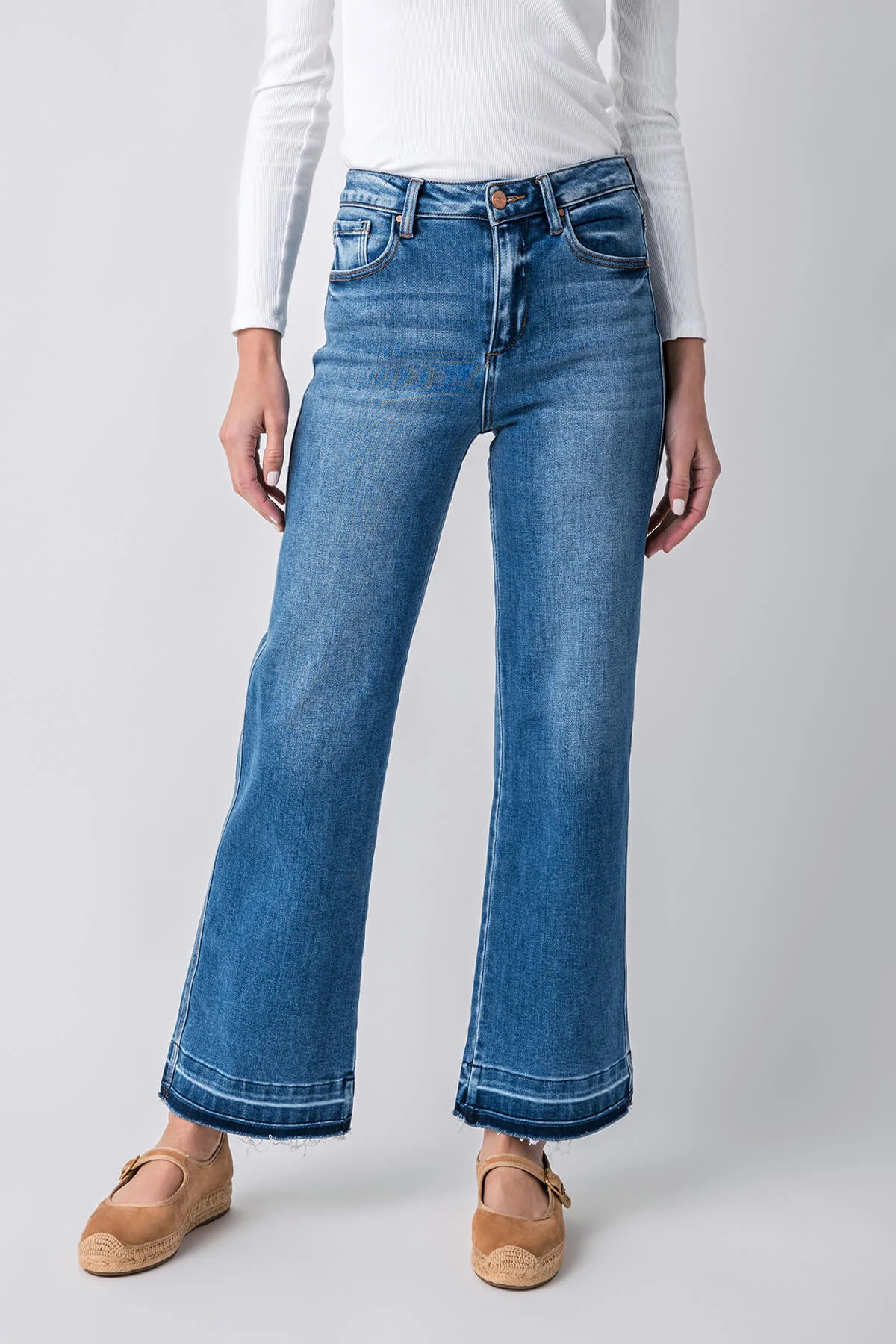 Risen Astrid High Rise Released Hem Ankle Straight Jeans | Social Threads