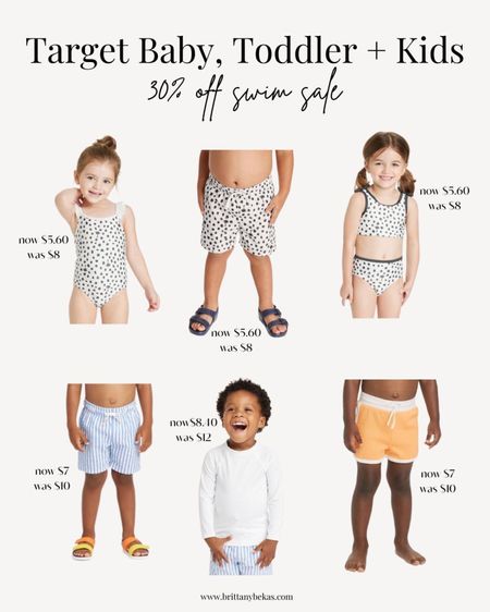 Target sale! Toddler swimsuits, toddler girl swim, toddler boy swim. Everything from 12 months to 5T in these adorable suits is 30% off until Saturday! I ordered the palm tree ones for all the toddlers and babies in our family for the cutest family matching swim suits  

#LTKstyletip #LTKswim #LTKkids