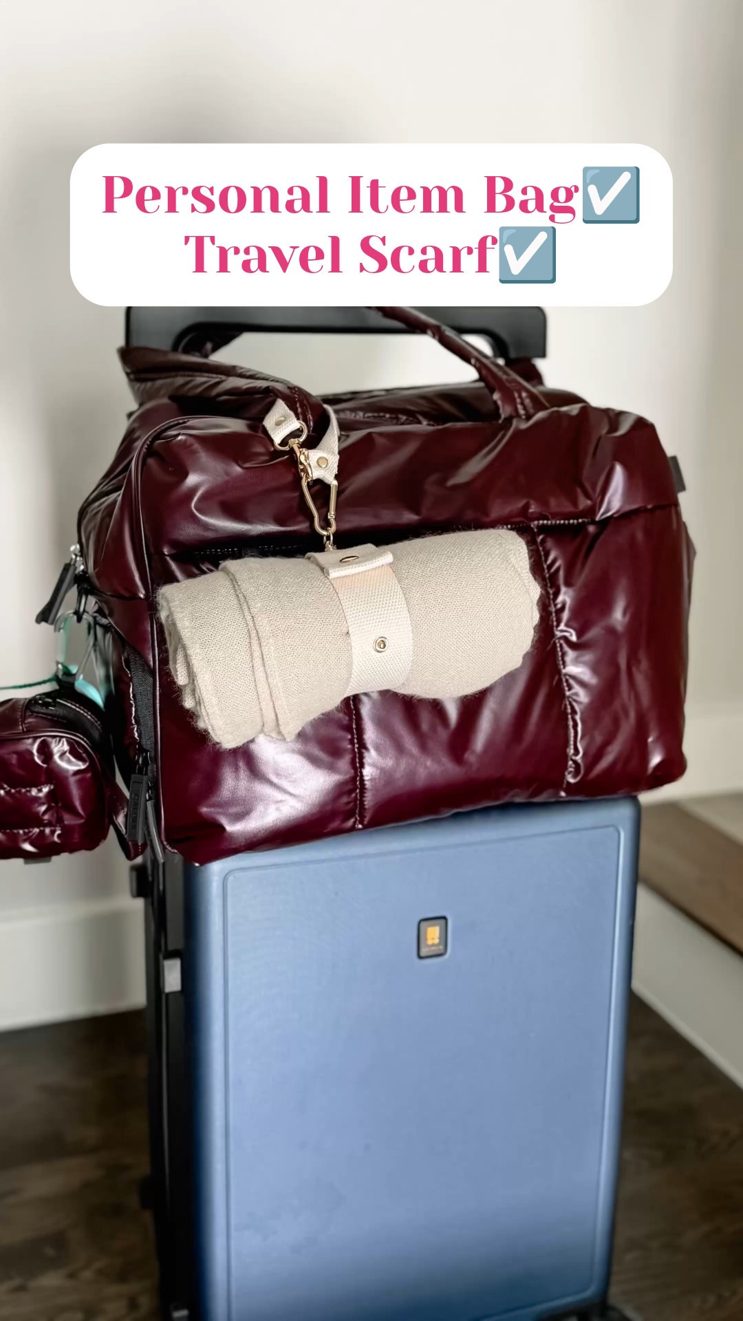 Travel scarf with a travel bag 🧳 
This travel scarf is the best for easy accessory, pillow, blanket and foot rest ✈️

#LTKTravel