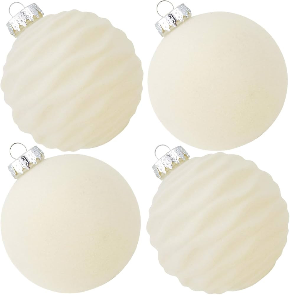 Velvet Christmas Balls Large Hanging Shatterproof Flocked Christmas Tree Ornaments for Xmas Tree ... | Amazon (US)