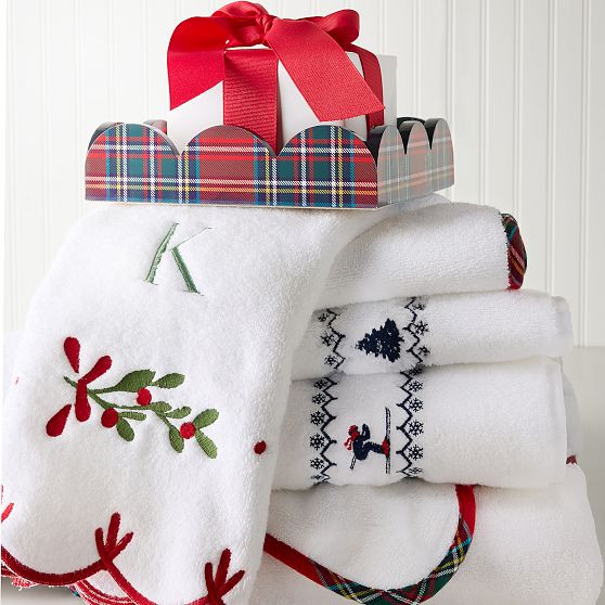 Scalloped Tartan Hand Towel | Mark and Graham