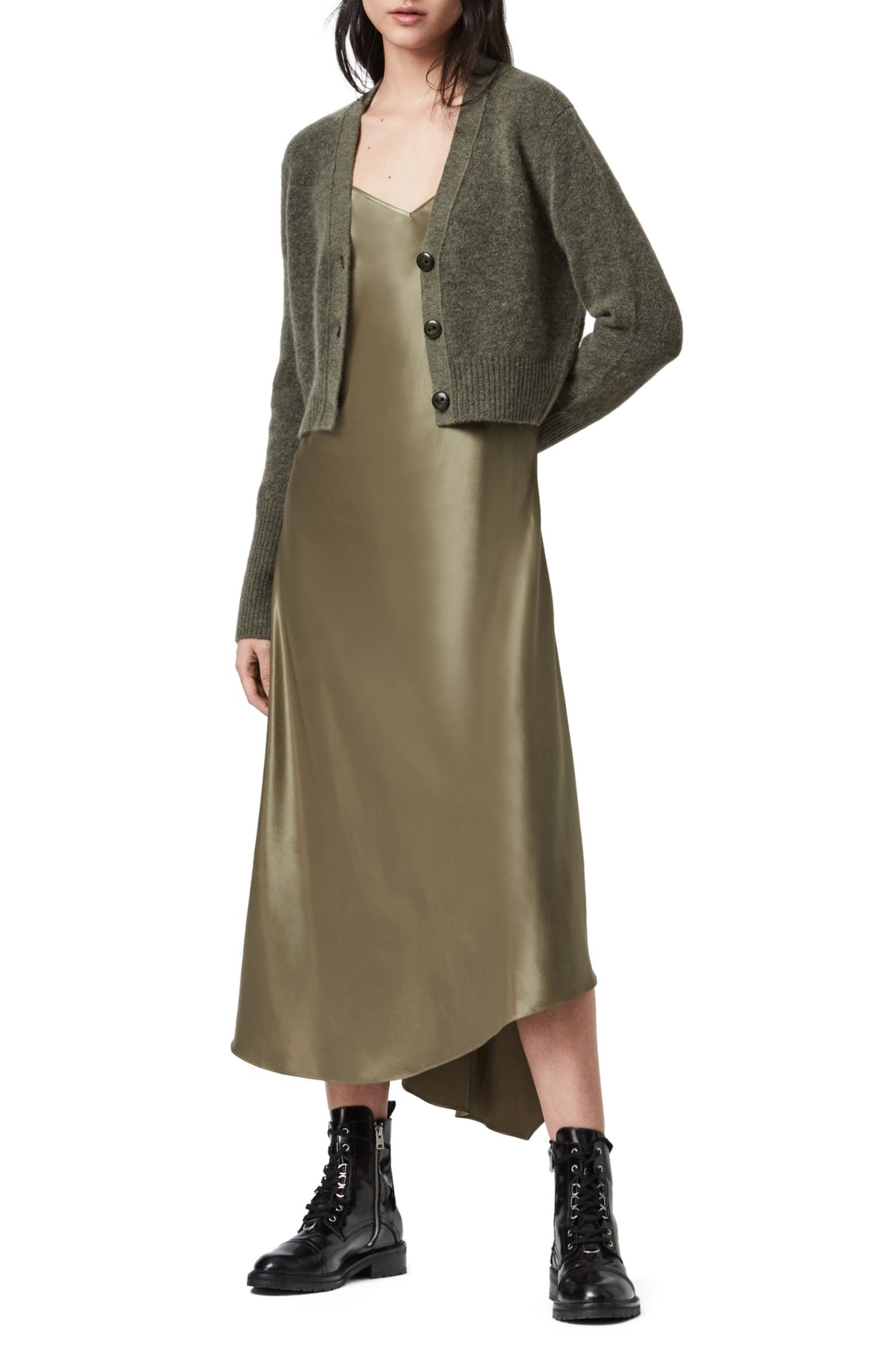 AllSaints Orri Slipdress & Cardigan | Nordstrom | Nordstrom