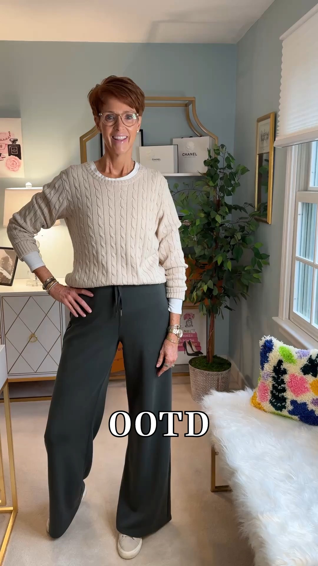 OOTD 

sizing for this video 
Amazon Cream cable knit sweater size large
Spanx pants size medium tall

Spanx staples, cable knit sweater, classic ootd, timeless outfit, travel style, running errands outfit 

Hi friend! 👋 Thanks for your support! I’m so glad you’re here!
If you're tall, over 40, or just tired of fashion that doesn’t fit your life, you’re in the right place. I share classic, elevated outfit formulas that actually work on tall women (I’m 6’1” for reference!) and help you feel confident getting dressed again.
I am your resource for timeless, elevated fashion for women over 40 (and tall women)
Age: 55
Height: 6’1”
Tops: S/M
Bottoms: 8/10
Dresses: 8/M
Over 50 fashion, tall fashion, workwear, everyday outfits, timeless outfits, Classic Outfits

#LTKSaleAlert #LTKOver40 #LTKSeasonal