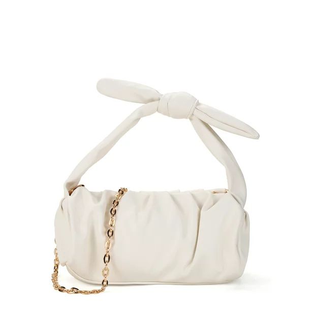 BeCool Women's Adult Scrunch Crossbody Handbag with Knotted Top Handle White - Walmart.com | Walmart (US)