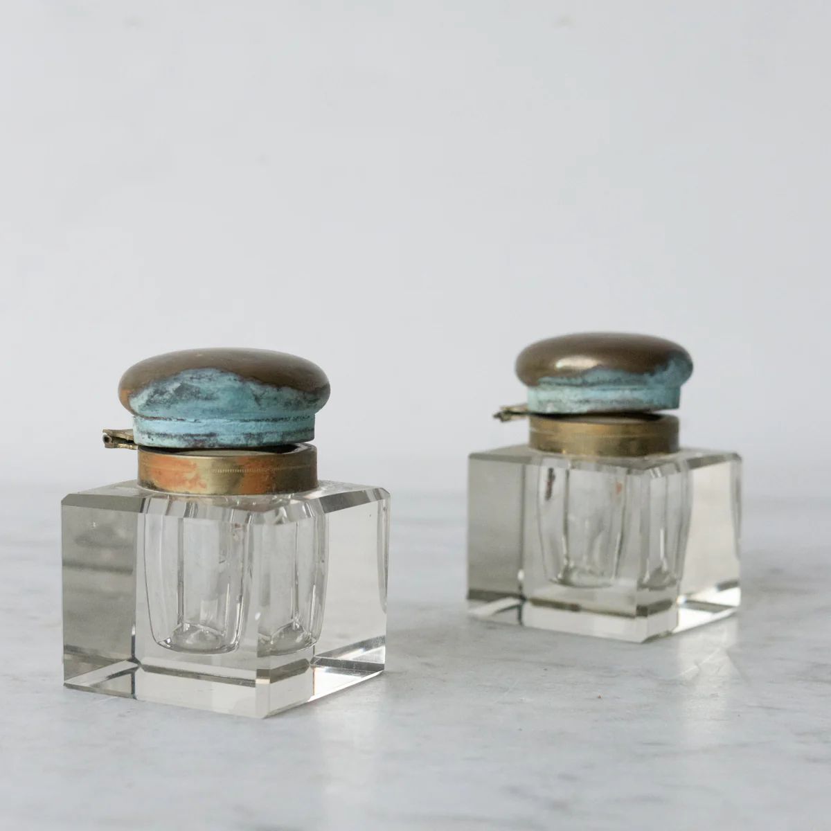 Pair of Glass Ink Wells | Elsie Green US