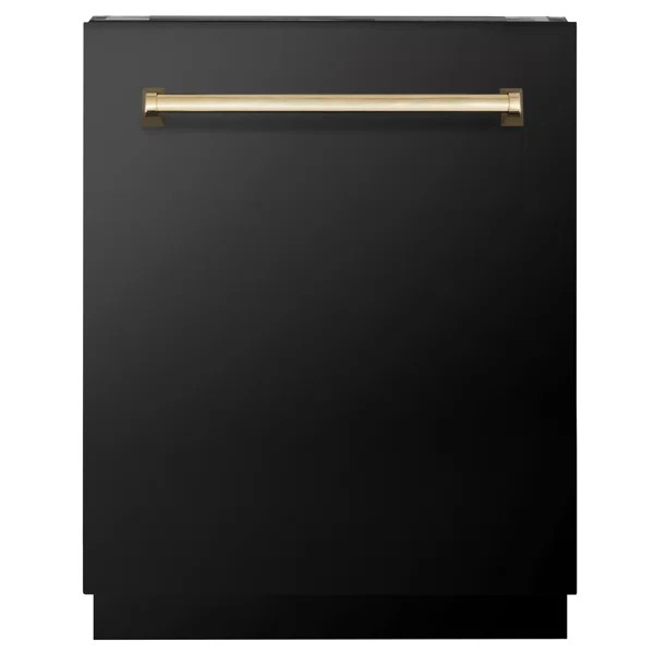 ZLINE Autograph Edition 24 in. Tallac Series Tall Tub Dishwasher in Black Stainless Steel W/ Cham... | Wayfair North America