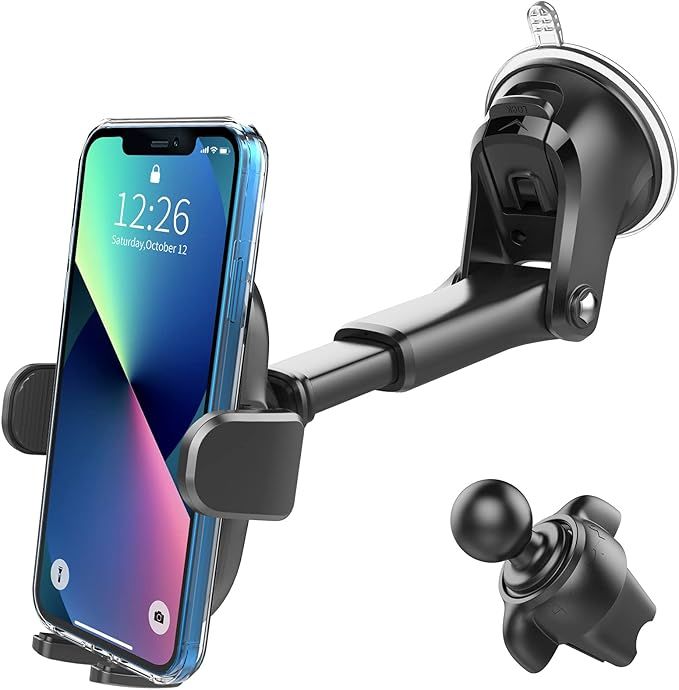 OQTIQ 3-in-1 Suction Cup Phone Holder Windshield/Dashboard/Air Vent, Dashboard & Windshield Sucti... | Amazon (US)
