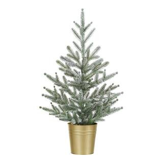 Home Accents Holiday 26 in. Flocked Fir Unlit Tabletop Artificial Tree 23CD00734 - The Home Depot | The Home Depot