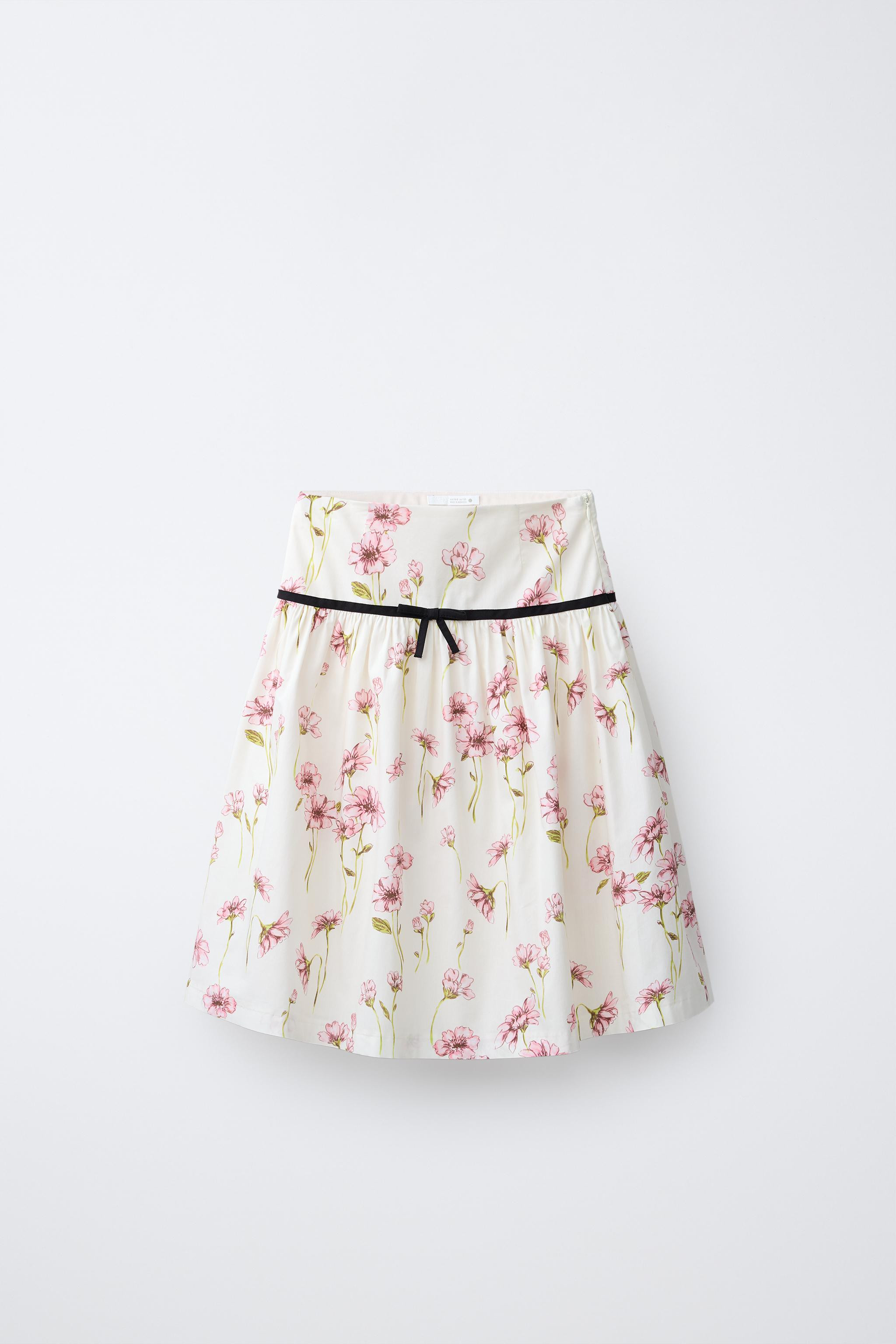 FLORAL PRINT MIDI SKIRT | Zara US
