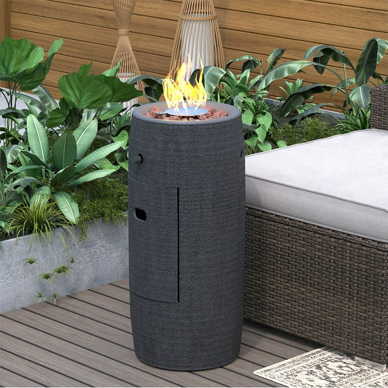 MOALCOFER 15,000 BTU Propane Fire Pit Table,11'' Round Graphite Base, Includes Lava Rocks, Waterp... | Walmart (US)
