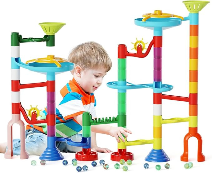 Marble Run Toy, 110pcs Marble Maze Kit STEM Educational Learning Toy for Kids, Mable Race Constru... | Amazon (US)