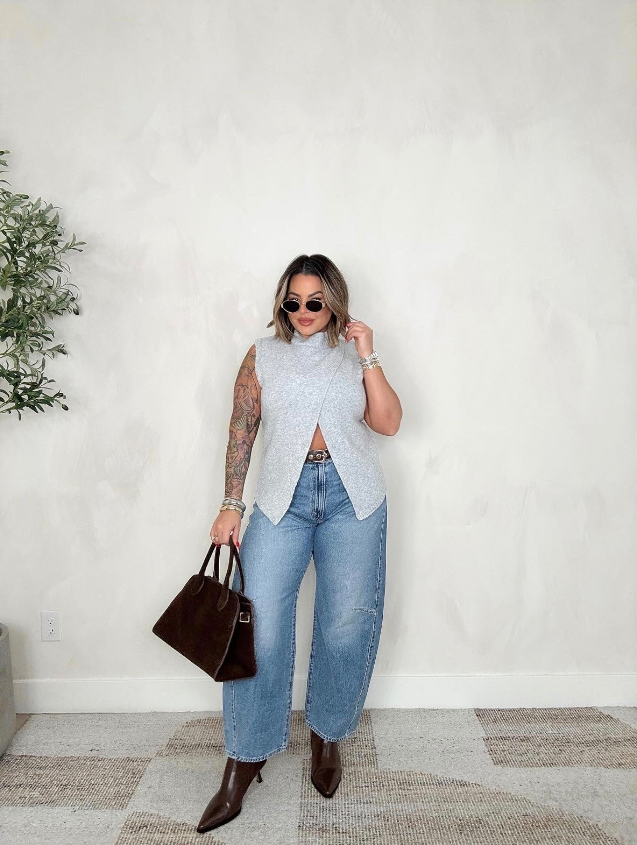Summer to fall outfit idea 

Top size down !! I’m wearing a M

Jeans are so good ! ( size notes to follow tho ) - I’m typically a size 31/12 - you must size up at least one size. If you want a baggy fit size up 2 sizes. I have these in a 32 & 33. The 32 fits great but sometimes I want a baggy oversized feel. These are the 33. DO NOT ORDER YOUR TRUE SIZE. You will have to return them. Hope that helps lol. 

Boots size up I’m usually a 10/11 I did a 11 and they are perfect. These are a look for less of the dolce vita boots so good !