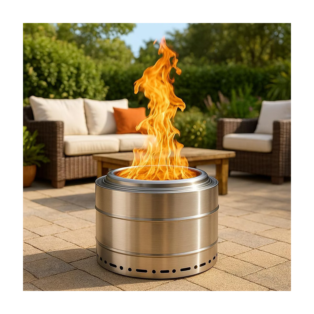AMERLIFE Smokeless 19" Stainless Steel Fire Pit, Portable Wood-Burning Firepit with Ash Pan for P... | Target