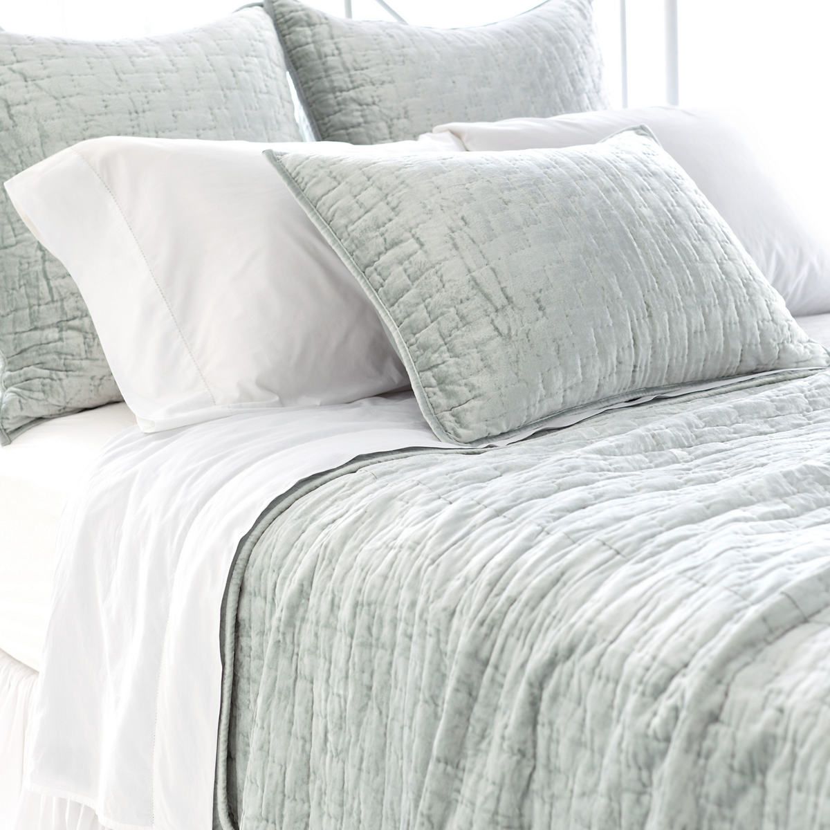 Matte Velvet Glacier Quilt | The Outlet | Annie Selke