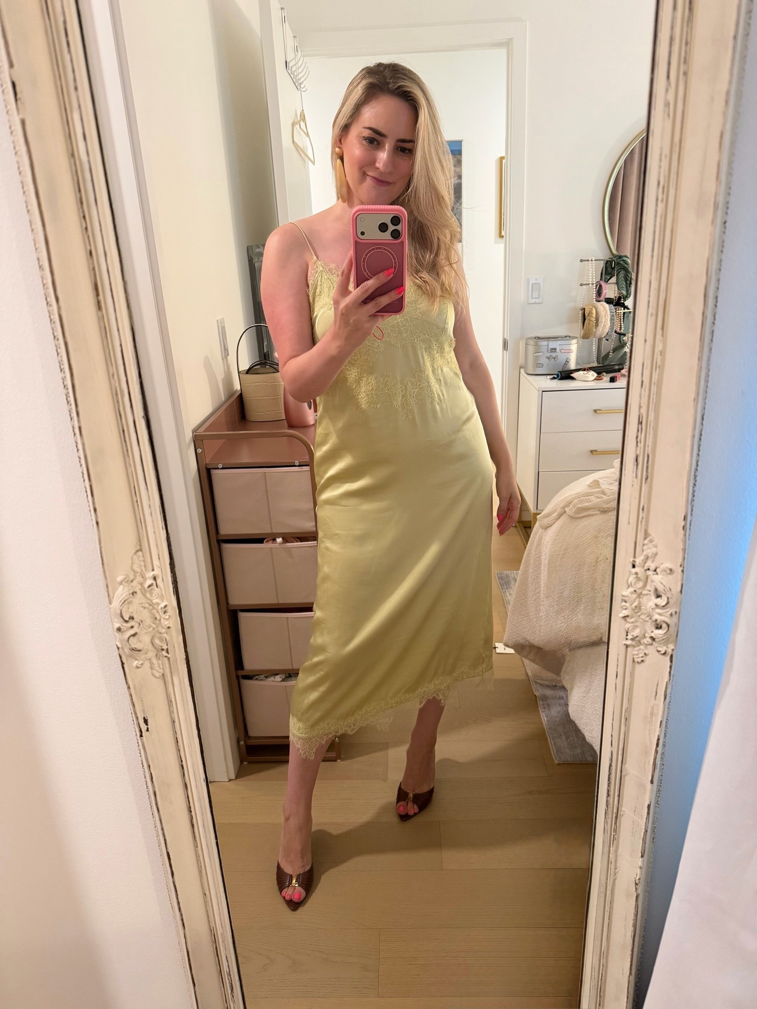 Slip dress in lime yellow  | summer dresses