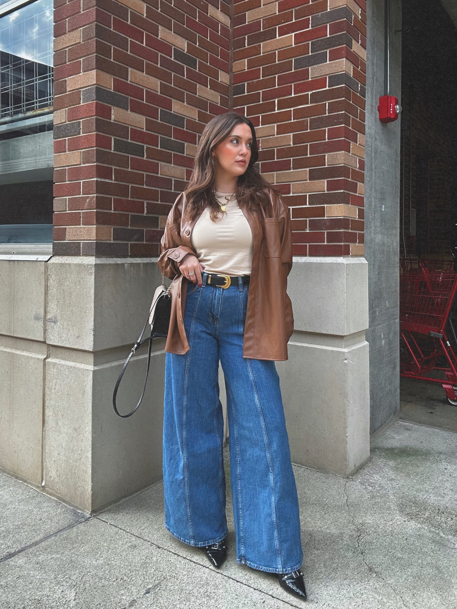 Leather shacket (lightweight) size medium
Long sleeve top - medium (stretchy & soft)
Denim - 29 fit TTS but run a little long


#LTKstyletip #LTKSeasonal