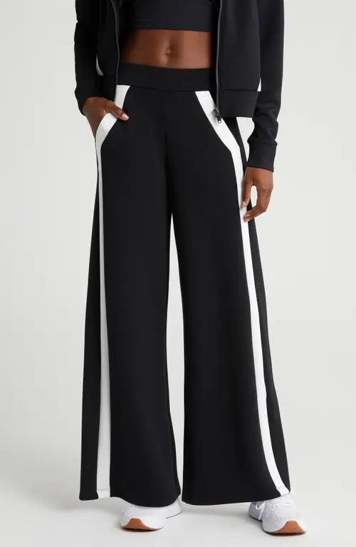 SPANX® AirEssentials Stripe Track Pants in Very Black at Nordstrom, Size X-Large | Nordstrom