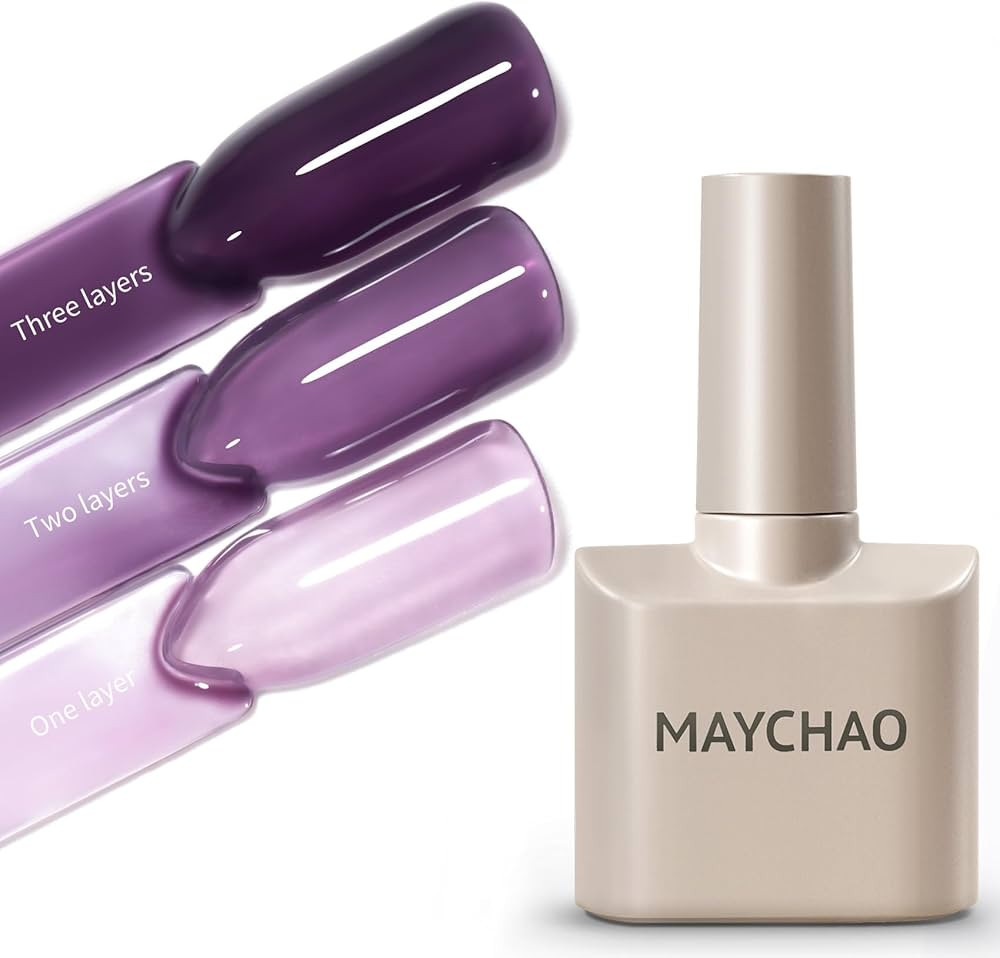 MAYCHAO 15ML Jelly Purple Gel Nail Polish 1Pc Crystal Purple Gel Polish Soak Off UV LED Transluce... | Amazon (US)