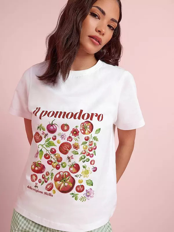 PixieGirl Petite Pomodoro Tomato T-Shirt - Cream | Very (UK)
