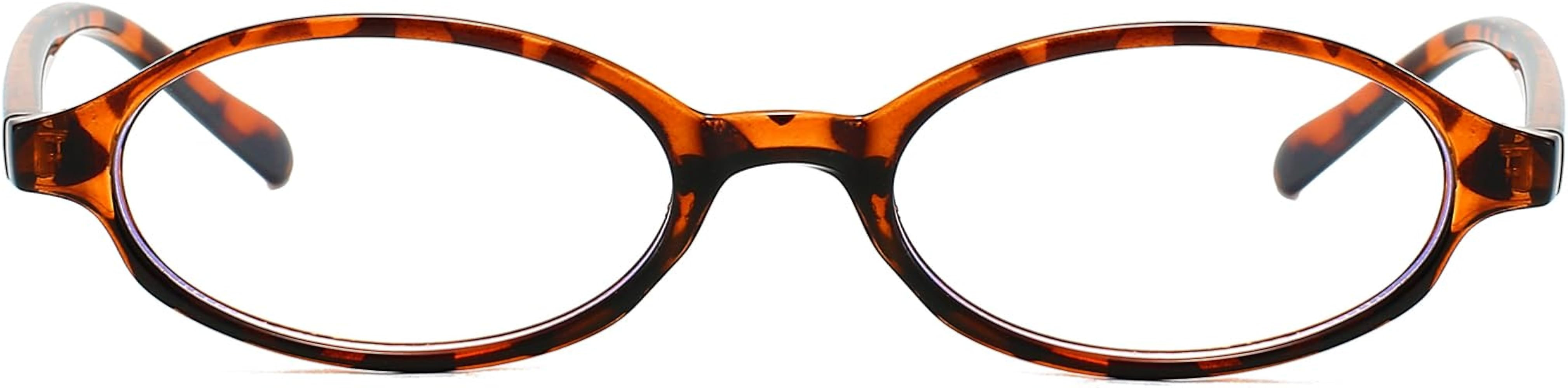 Retro Small Oval Glasses for Women Men 90s Small Face Blue Light Eyeglasses Cosplay Y2K Fake Glas... | Amazon (US)