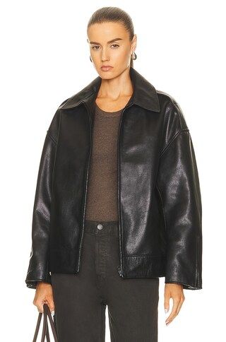 GRLFRND Alek Leather Jacket in Black | FWRD | FWRD 