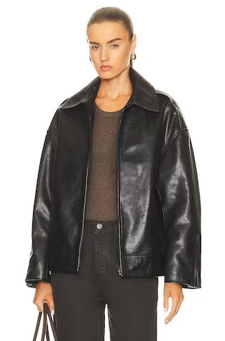 GRLFRND Alek Leather Jacket in Black | FWRD | FWRD 