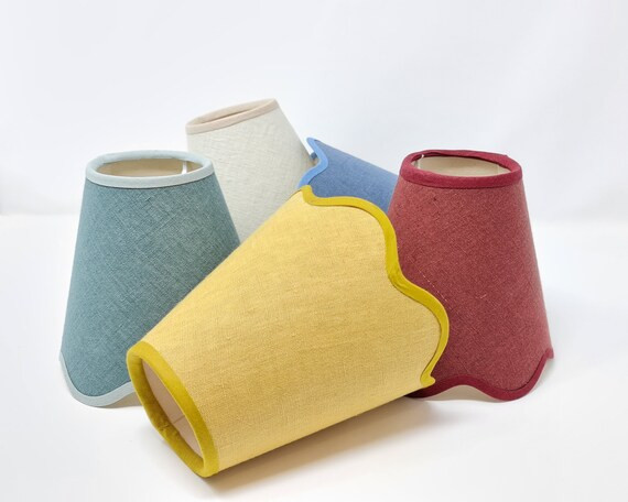 SCALLOP LAMPSHADE  Linen  Tapered  Natural  Scalloped | Etsy Canada | Etsy (CAD)