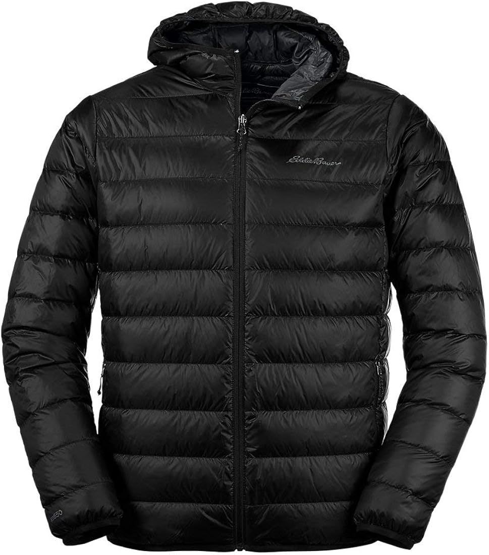 Eddie Bauer Men's CirrusLite Down Hooded Jacket, Black, Large at Amazon Men’s Clothing store | Amazon (US)