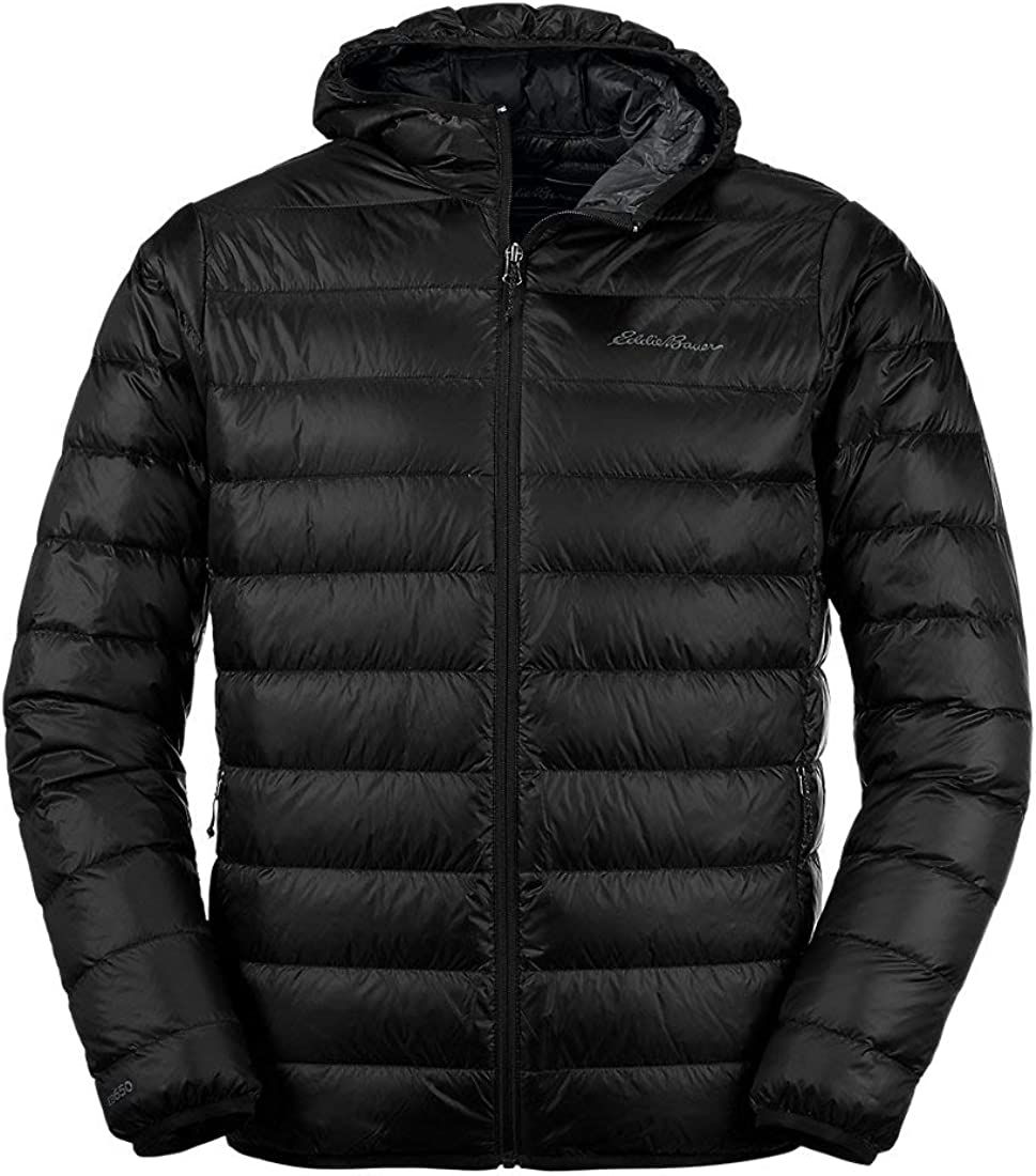 Eddie Bauer Men's CirrusLite Down Hooded Jacket, Black, Large at Amazon Men’s Clothing store | Amazon (US)