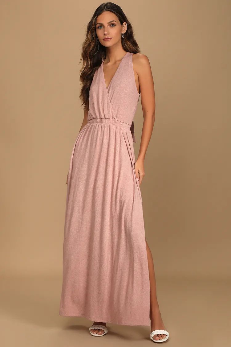 Sunny Day Perfection Dusty Pink Tie-Back Maxi Dress | Lulus (US)