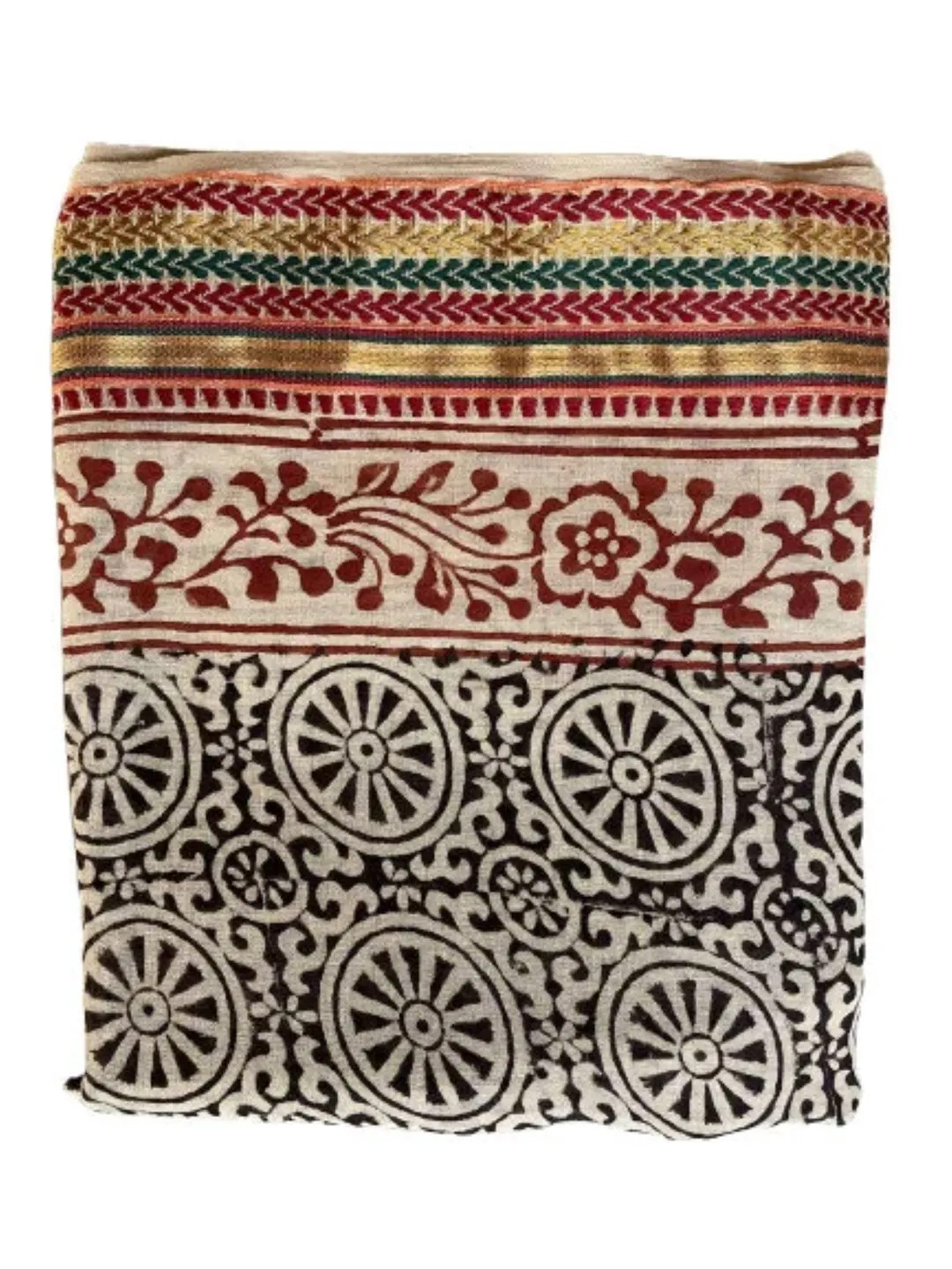 Hand Block Printed Zari Cotton Sarong, Beach Wrap Pareo, Long Scarf, Large Sarong, Cover Up, Soft... | Etsy (US)