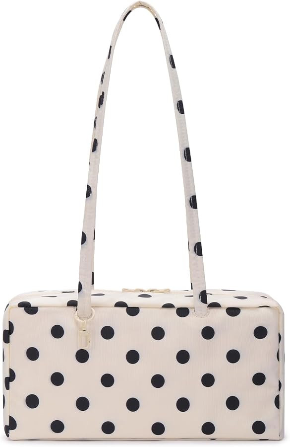 Nylon Polka Dot Shoulder Bag,Bowling Tote Bags Trendy Handbag Cute Polka Dot Everyday Purse for W... | Amazon (US)