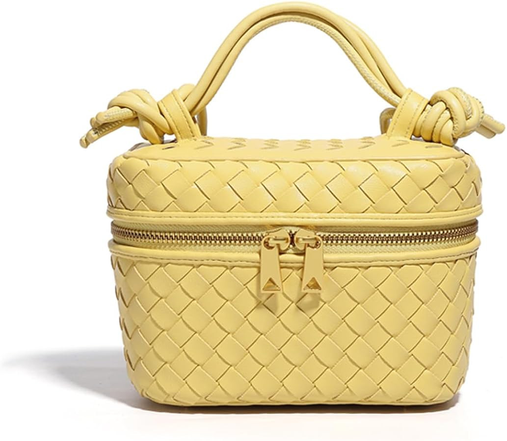 Woven Crossbody Bag for Women Small Top-Handle Pouch Purse Square Box Shoulder Handbag with Adjus... | Amazon (US)