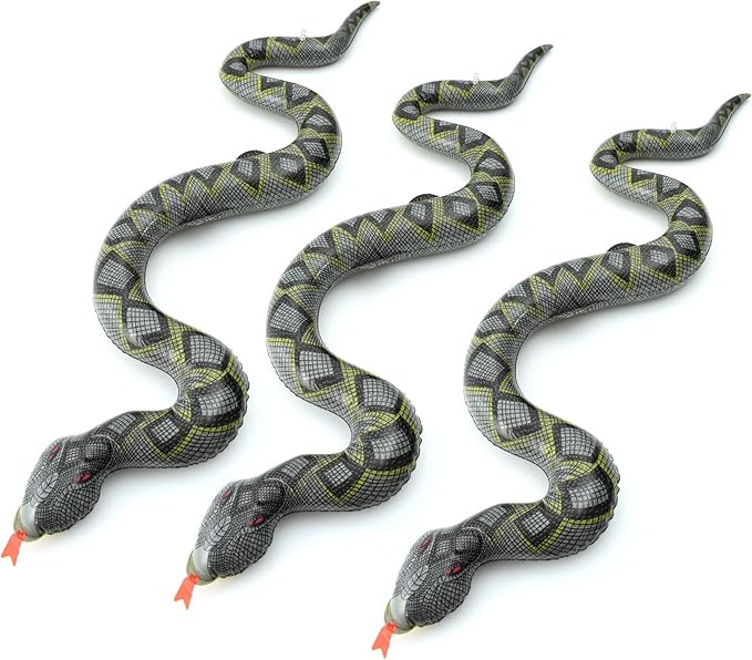 HAIOPS 3pcs Inflatable Snake Animal Blow Up Snake for Garden Pool Tricky Game | Amazon (US)