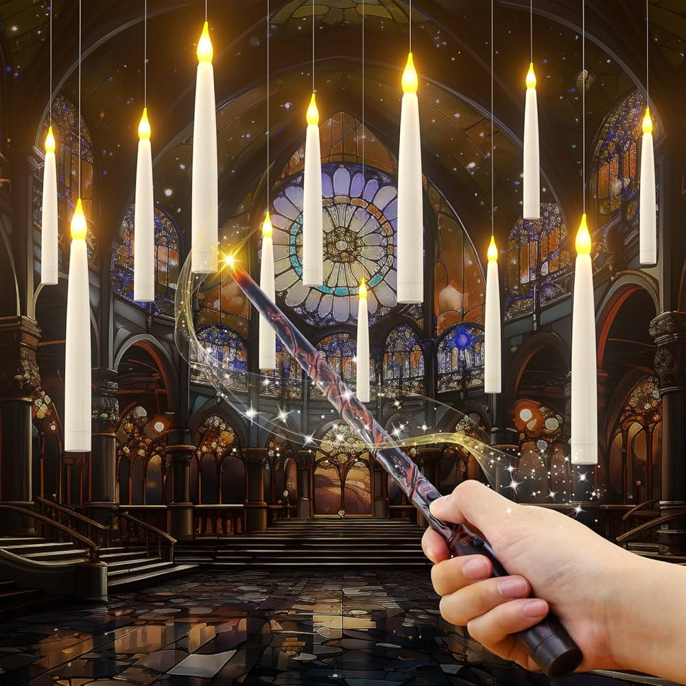 SoulBay Flameless Floating Candles with Wand, 12pcs LED Flickering Battery Operated Candles Wizar... | Amazon (CA)
